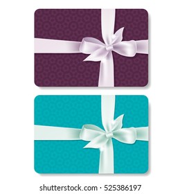 Gift Card Set, With Gradient Mesh, Vector Illustration