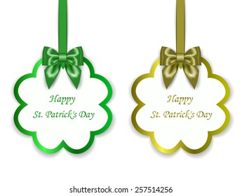 Gift card with silk bow, clover