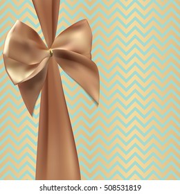 Gift Card with Silk Ribbon and Bow. Vector illustration EPS10