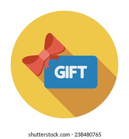 Gift card. Single flat color icon. Vector illustration.