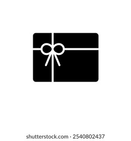 Icono de Vector plano sólido de Tarjeta de regalo aislado sobre fondo blanco.