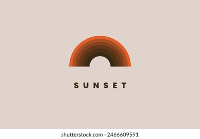 Gift card sunset design unique abstract