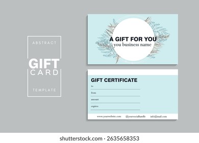 Gift card template with flowers. Vector illustration. EPS 10.