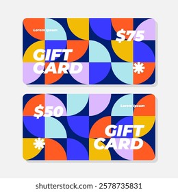 Gift Card Template Modern Geometric Design 50 75 Value