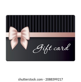 Gift card template with rose gold gradient bow