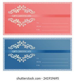 Gift card template set. Vector illustration