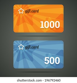 Gift card template with star and number. Vector illustration in EPS10.