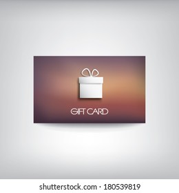 Gift card template with symbol of present on colorful background. Eps10 vector illustration