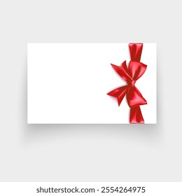 Gift Card template Gift voucher set With red bow  Vector illustration