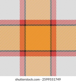 Gift card textile seamless vector, selection pattern texture plaid. Idyllic check background fabric tartan in gainsboro and orange colors palette.