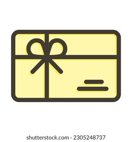 Gift Card Thick Line Filled Colors For Personal And Commercial Use.
