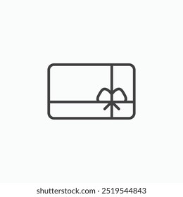 Gift card thin liner icon isolated