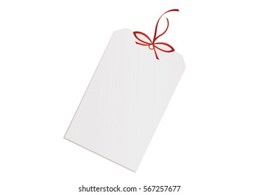 Gift card tied . Greeting card for the holiday. Vector.  Isolated on white background