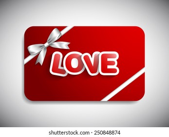 Gift card of valentine's day.