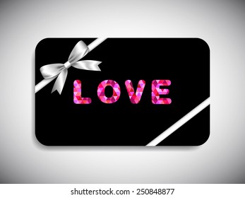 Gift card of valentine's day.