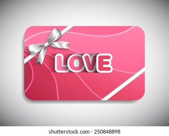 Gift card of valentine's day.