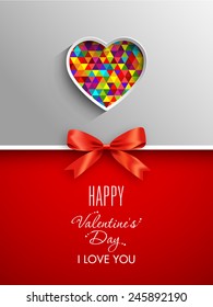 Gift card of Valentine's Day with beautiful heart design.