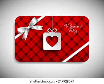 Gift card of Valentine's Day with beautiful heart design.