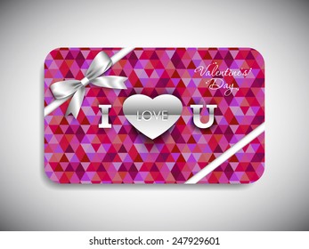 Gift card of Valentine's Day with beautiful heart design.