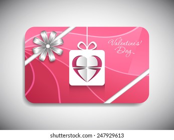 Gift card of Valentine's Day with beautiful heart design.