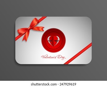 Gift card of Valentine's Day with beautiful heart design.