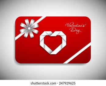 Gift card of Valentine's Day with beautiful heart design.