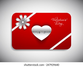 Gift card of Valentine's Day with beautiful heart design.