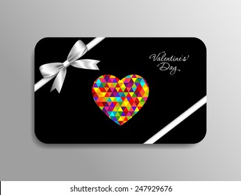 Gift card of Valentine's Day with beautiful heart design.