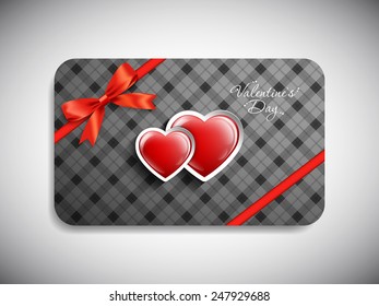 Gift card of Valentine's Day with beautiful heart design.
