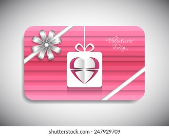 Gift card of Valentine's Day with beautiful heart design.