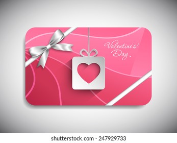 Gift card of Valentine's Day with beautiful heart design.