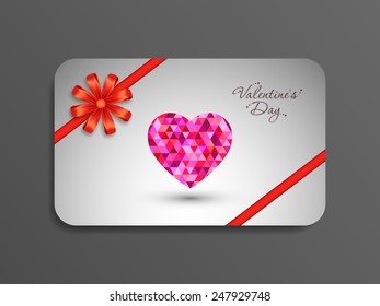 Gift card of Valentine's Day with beautiful heart design.