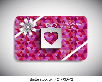 Gift card of Valentine's Day with beautiful heart design.