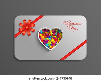 Gift card of Valentine's Day with beautiful heart design.