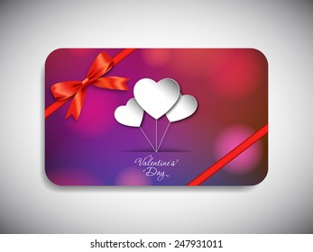 Gift card of Valentine's Day with beautiful heart design.