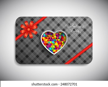 Gift card of Valentine's Day with beautiful heart design.