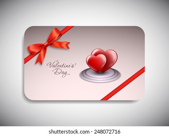 Gift card of Valentine's Day with beautiful heart design.