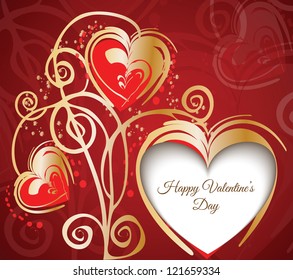 Gift card. Valentine's Day. Vector background