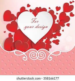 Gift card. Valentine's Day. Vector background