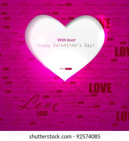 Gift card. Valentine's Day. Vector background