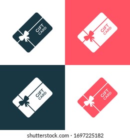Juego de iconos de color del vector de tarjeta de regalo