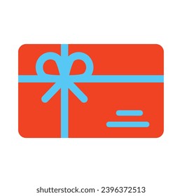 Icono plano de vectores de tarjetas de regalo para uso personal y comercial.
