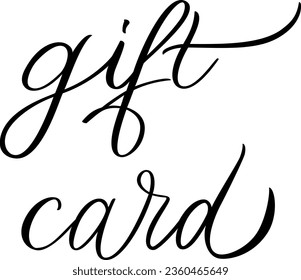 Gift card vector. Handrwritten calligraphy font