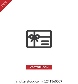 Gift card vector icon 
