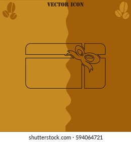 Gift card vector  icon Coffee symbol background.