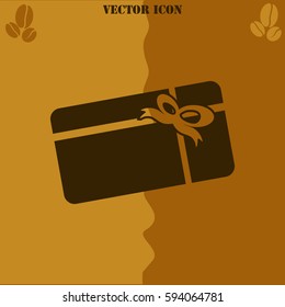Gift card vector  icon Coffee symbol background.