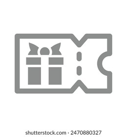 Gift card vector icon. Discount and free coupon or voucher.