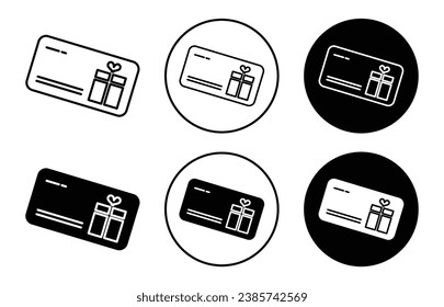 Gift card vector icon illustration set