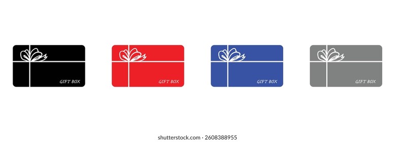 Gift card vector icon set. Loyalty bonus reward voucher symbol. Cash back gift card sign in black and white color. Vector Illustration .EPS 10 .