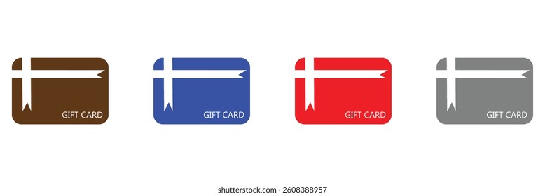 Gift card vector icon set. Loyalty bonus reward voucher symbol. Cash back gift card sign in black and white color. Vector Illustration .EPS 10 .